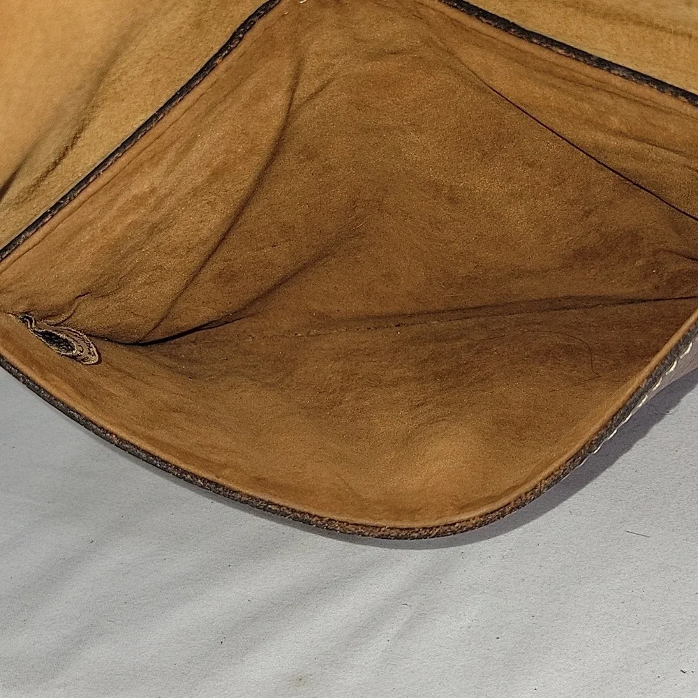 Patricia Nash Brown Leather Clutch Mini Ipad Pouch